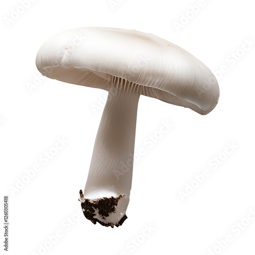Fresh White Mushroom Isolated on Transparent Background – High-Quality PNG Clipart
