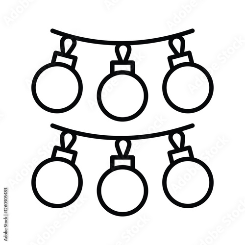 Decoration lights vector design in modern style, christmas bauble icon