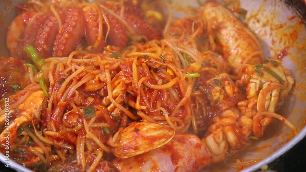 Spicy braised seafood with octopus Spicy braised seafood with octopus