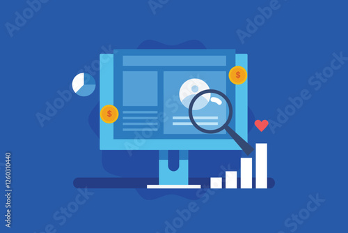 Customer acquisition cost. cost per lead, Cust per click, digital advertising analytics concept.