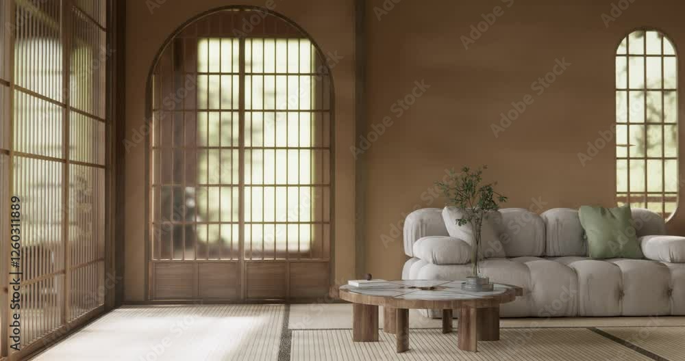 zen living room empty white wall background with decoration japan style design down lights on shelf wall. 3d rendering zen living room empty white wall background with decoration japan style design down lights on shelf wall. 3d rendering