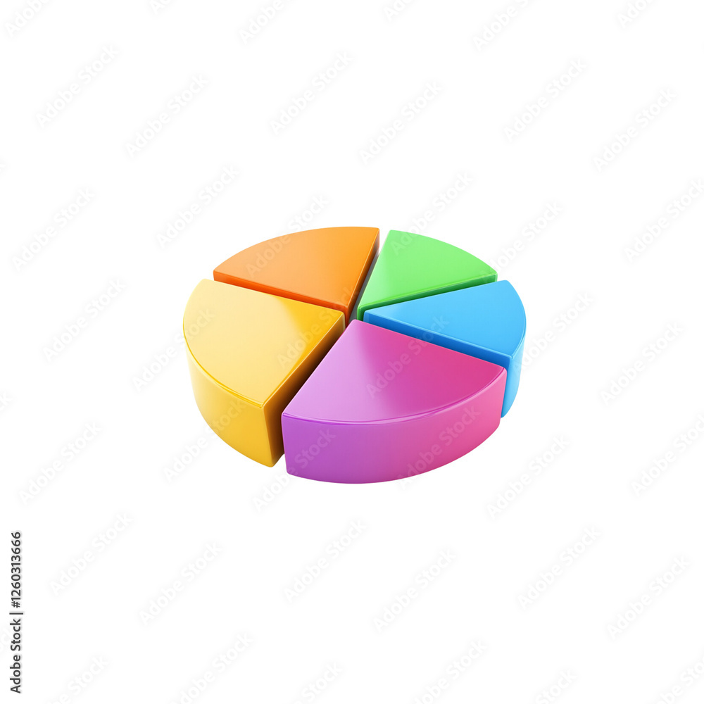 Obraz premium Colorful 3D circle chart isolated on white background. 