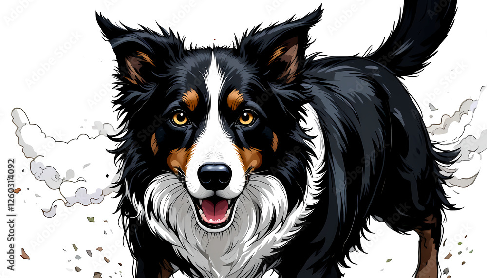 Fototapeta premium border collie on white background
