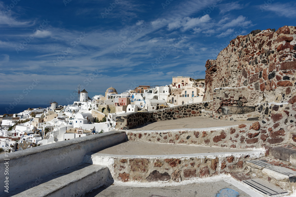 Fototapeta premium Griechenland - Santorini - Oia - Burg des heiligen Nikolas