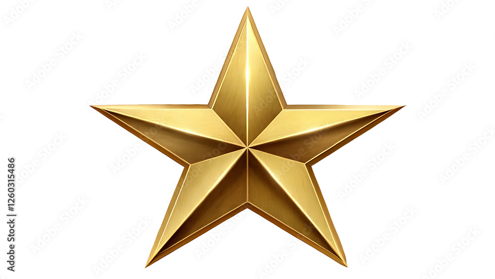 Obraz premium golden star isolated on white curve christmas embracing lights colors PNG file download