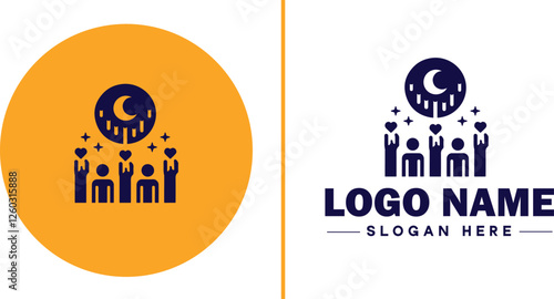 Volunteer Organization icon Nonprofit organization Charitable organization Community service group flat logo sign symbol editable vector