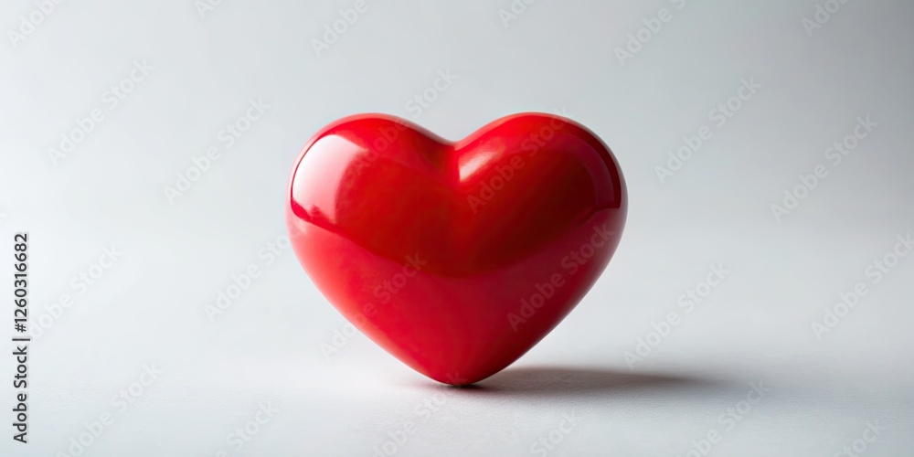 Valentine's Day stock photo: A single, vibrant red heart against a pristine white background. Valentine's Day stock photo: A single, vibrant red heart against a pristine white background.