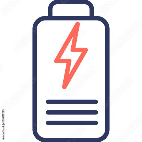 Battery line color icon