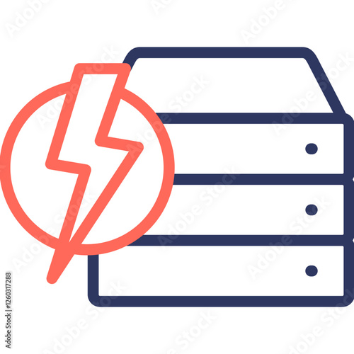 Battery Storage line color icon