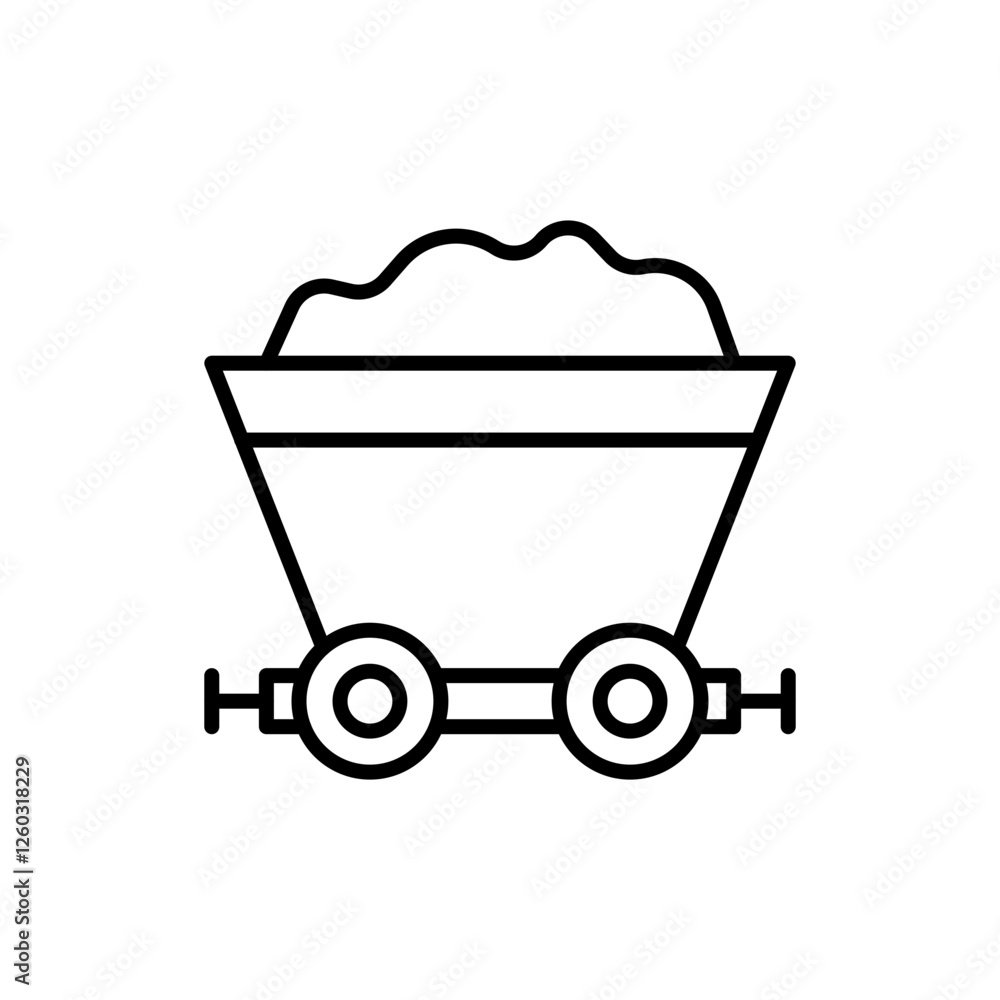 Mine cart outline icons, minimalist vector illustration ,simple transparent graphic element .Isolated on white background Mine cart outline icons, minimalist vector illustration ,simple transparent graphic element .Isolated on white background