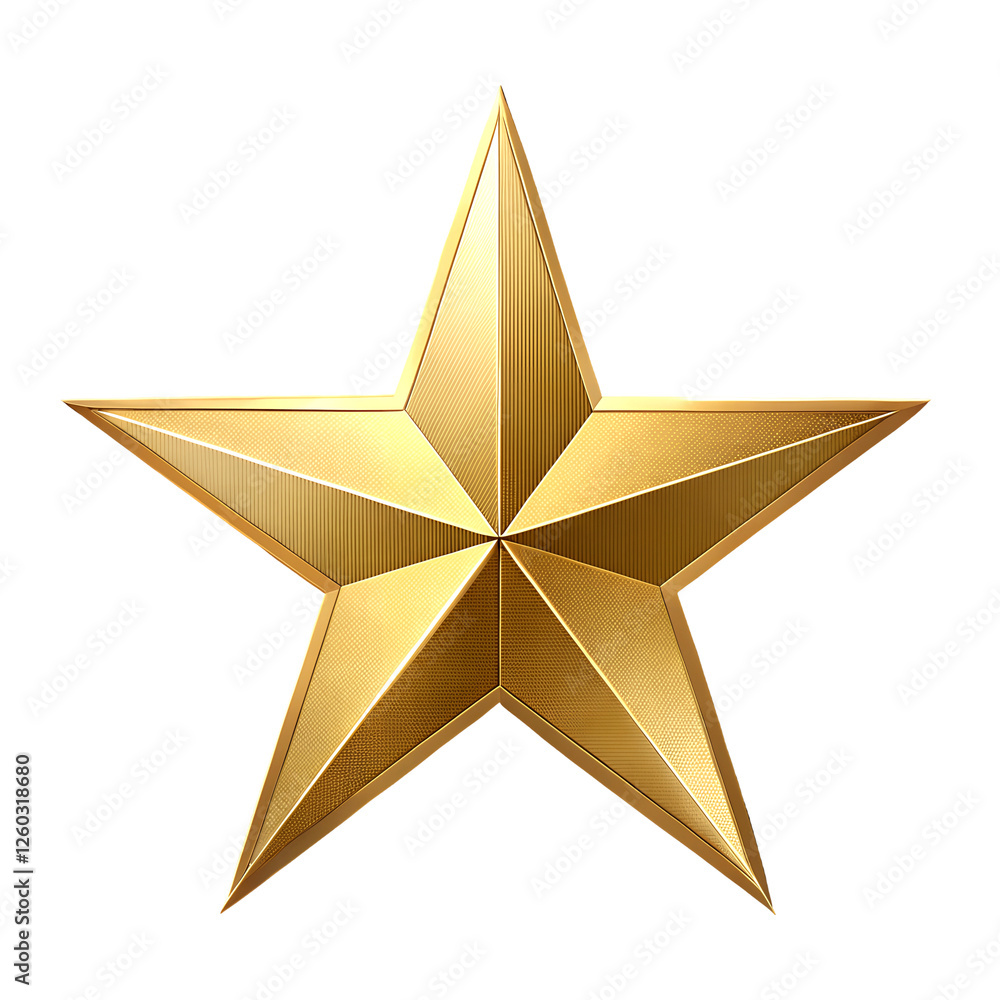 Obraz premium golden star isolated on white background curve christmas embracing lights colors PNG file download