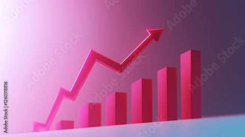 Free Download Digital Financial Growth Chart with Upward Arrow, A digital representation of a financial growth chart with an upward arrow - GFXLoad