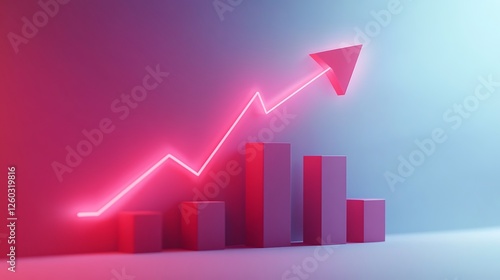 Free Download Digital Financial Growth Chart with Upward Arrow, A digital representation of a financial growth chart with an upward arrow - GFXLoad