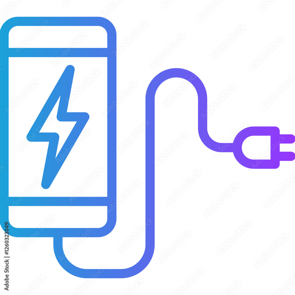 Charge Phone line gradient icon Charge Phone line gradient icon