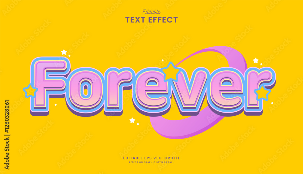 Obraz premium decorative pink forever editable text effect design