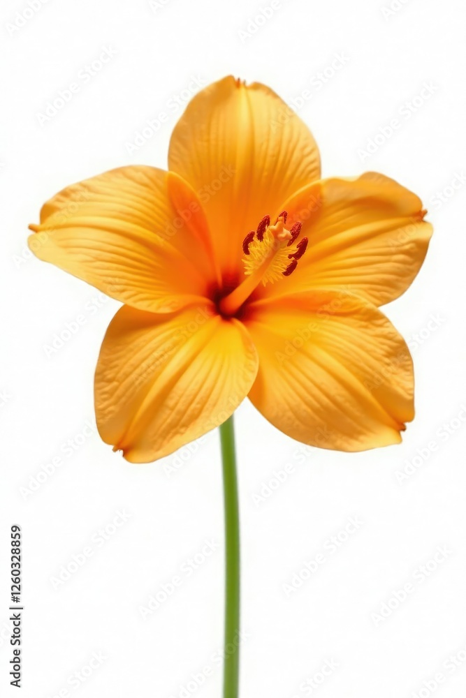 Obraz premium delicate petals of orange flower isolated on white background, blossom, orange