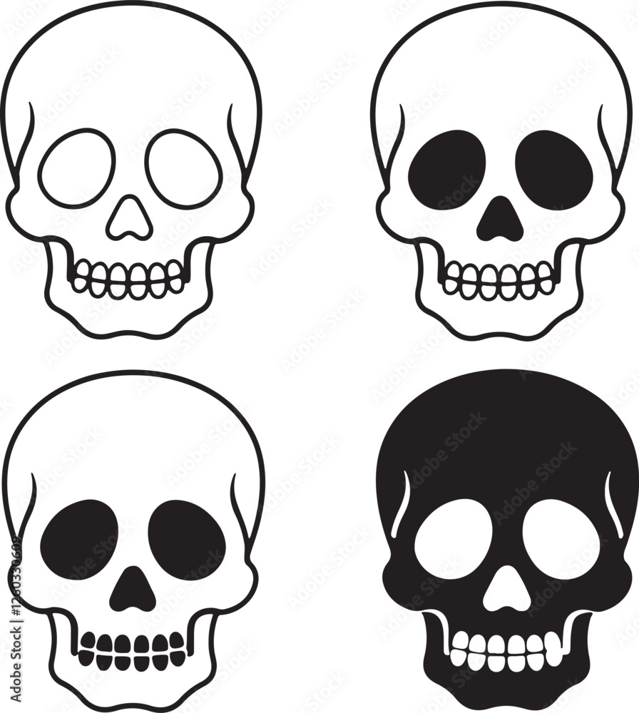Skull Icons vector illustration Skull Icons vector illustration