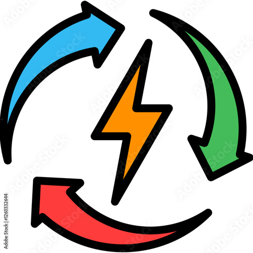 Recharge lineal color icon