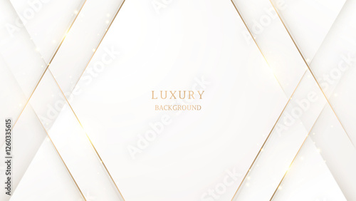 Elegant white and gold abstract background sparkling gold lines for luxury invitations or presentation.