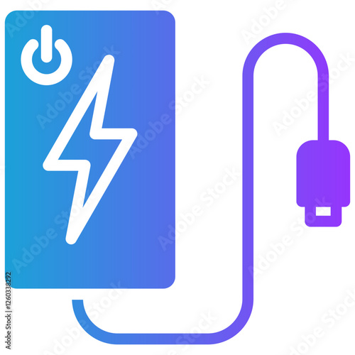 Power Bank glyph gradient icon