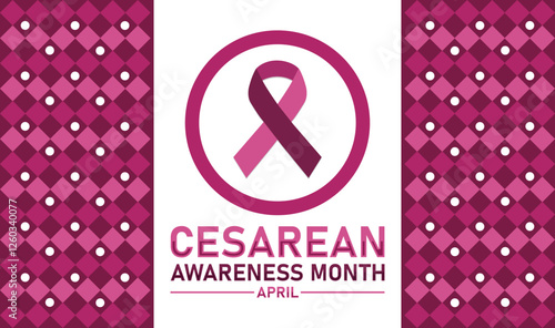 Cesarean Awareness Month wallpaper with shapes and typography, banner, card, poster, template. Cesarean Awareness Month, background