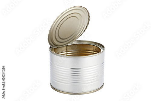 Open tin can isolated on transparent background