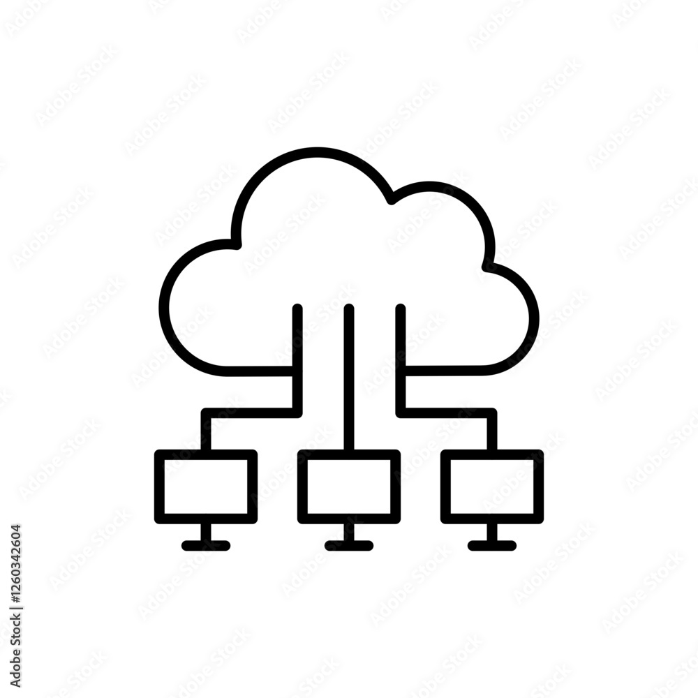 Cloud storage outline icons, minimalist vector illustration ,simple transparent graphic element .Isolated on white background Cloud storage outline icons, minimalist vector illustration ,simple transparent graphic element .Isolated on white background