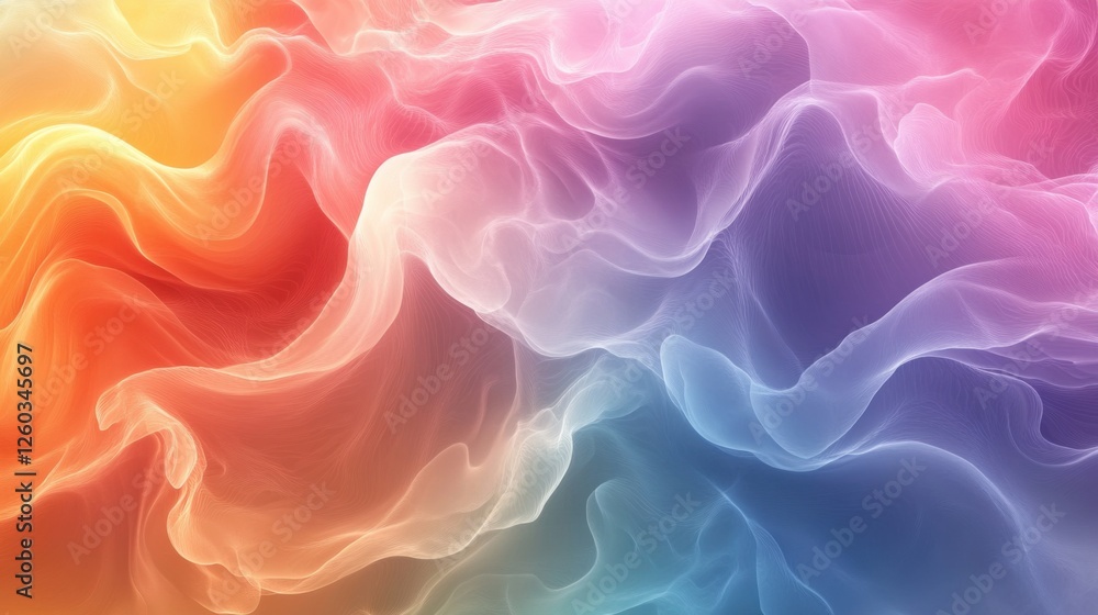 Fototapeta premium Abstract fractal waves background featuring intricate waves with fluid motion and diverse colors. Emphasizing a dynamic and mesmerizing pattern, ideal for artistic visuals and modern backgrounds.