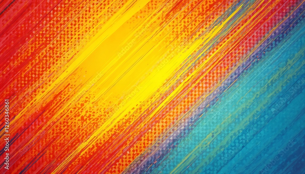 Fototapeta premium abstract shiny background with rainbow color, spotted and splashed with colors, very intense and dynamic, pop art style illustration