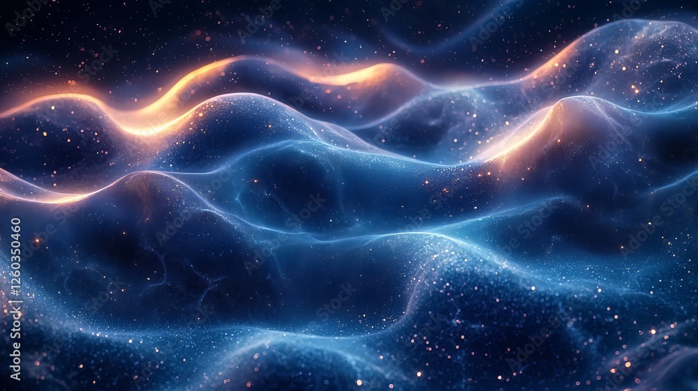 Abstract cosmic waves in vibrant blue and orange hues, evoking a sense of depth and tranquility, perfect for sci-fi, technology, or wellness themes. Abstract cosmic waves in vibrant blue and orange hues, evoking a sense of depth and tranquility, perfect for sci-fi, technology, or wellness themes.