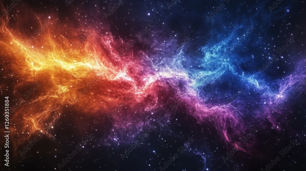 Abstract galaxy with swirling stars. Featuring colorful nebulae and cosmic dust. Emphasizing the wonders of space and the universe. Ideal for space and science-themed designs.