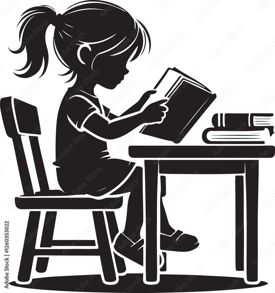 Fototapeta premium kids red the books victor style design isolated on the block and whit.