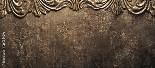 Vintage Metal Texture with Ornate Details in Warm Sepia Tone for Classic Background Use