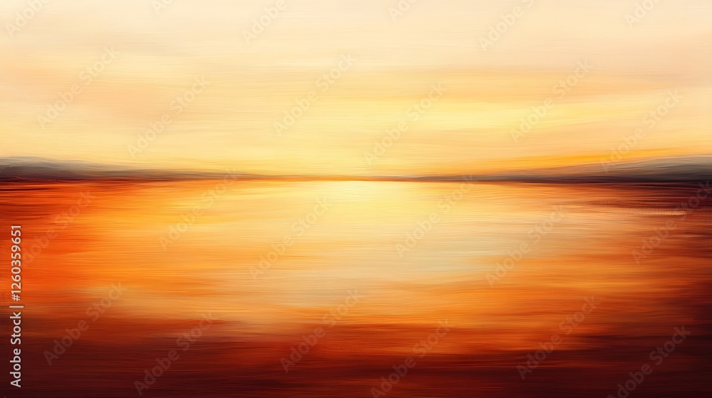 Fototapeta premium Peaceful golden landscape depicting a lake at sunset or sunrise