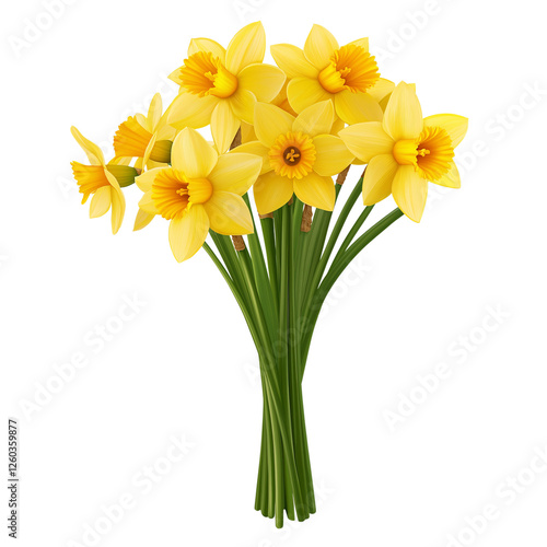 Wallpaper Mural Bouquet of spring daffodils isolated on transparent background Torontodigital.ca