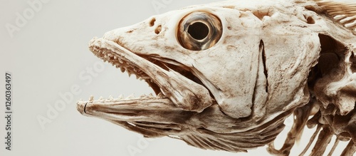 Close up of Japanese red sea bream jaw skeleton showcasing detailed anatomy and skeletal features for educational and scientific purposes photo