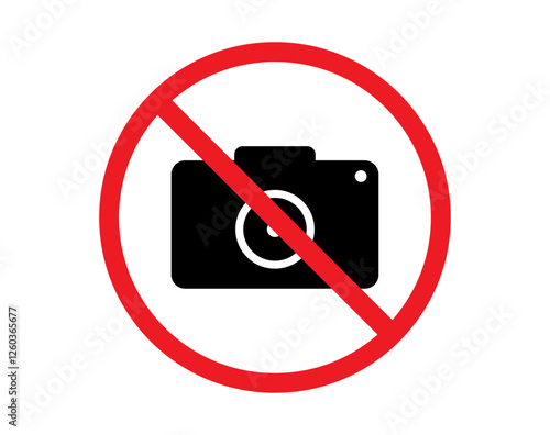 no photography sign. camera forbidden not allowed to take record or take photos.