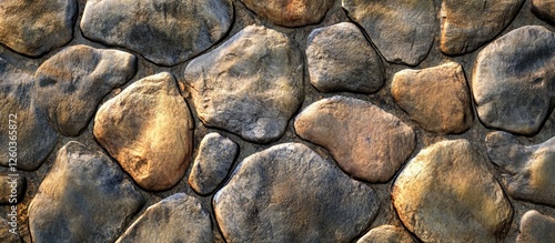 Textured stones background with varying shapes and colors forming a natural surface pattern suitable for design and artistic uses. photo