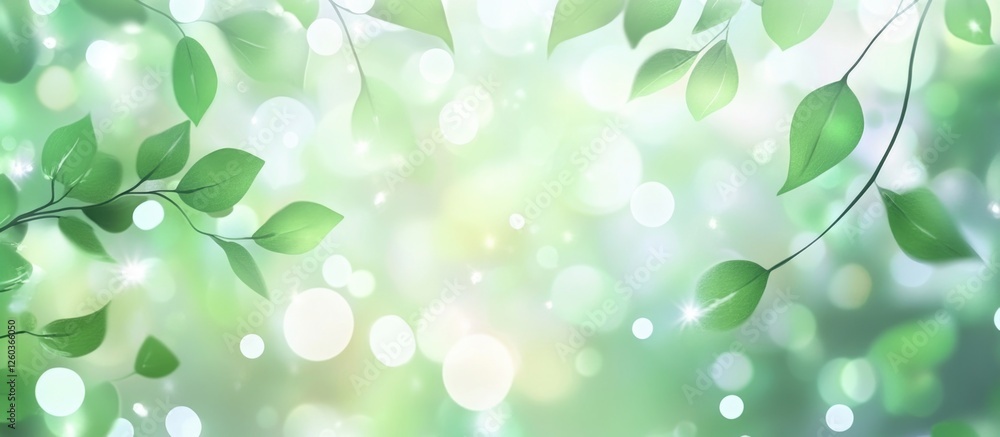 Spring bokeh background with blurred green leaves creating a serene and beautiful atmosphere perfect for nature themes. Spring bokeh background with blurred green leaves creating a serene and beautiful atmosphere perfect for nature themes.