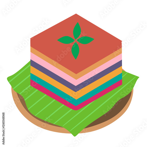 vector illustration of layer cake. kue lapis. Indonesian food culinary photo