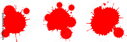 Blood droplets and paint droplets vector illustration.