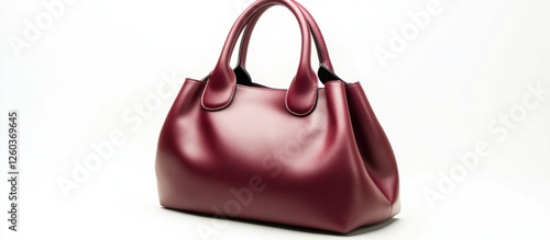 Wallpaper Mural Burgundy leather handbag on a white background showcasing a stylish and fashionable accessory for modern women Torontodigital.ca