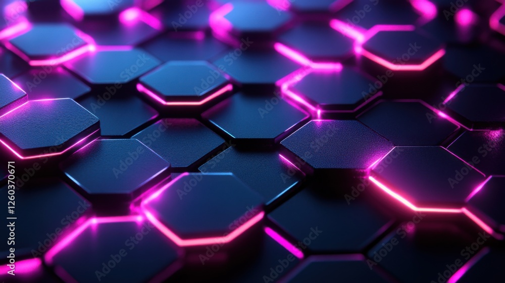 Abstract hexagonal patterns with a gradient color scheme. Set against a dark background. Emphasizing modern design and technology. Ideal for tech-related graphics. Abstract hexagonal patterns with a gradient color scheme. Set against a dark background. Emphasizing modern design and technology. Ideal for tech-related graphics.