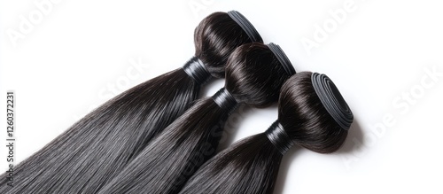Premium straight black human hair weave extensions bundles for versatile styling and natural-looking volume