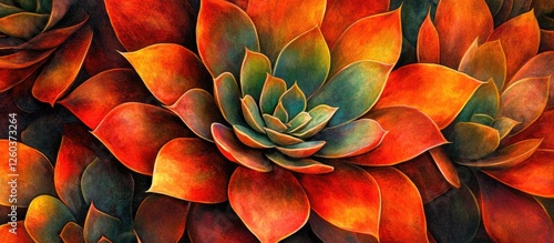 Wallpaper Mural Colorful succulent plants with dark red outer petals and yellow green centers in a vibrant full frame close-up image Torontodigital.ca