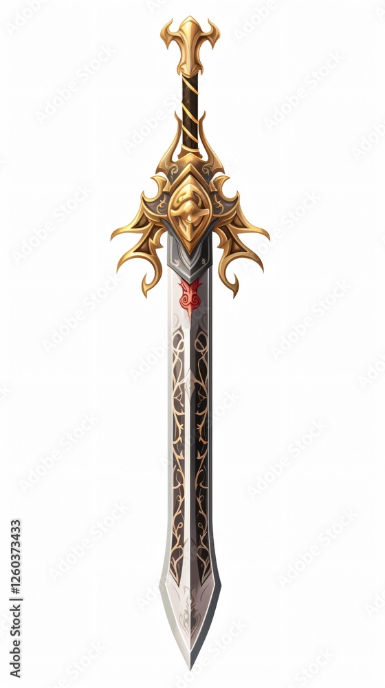 Obraz premium Sharp Sword on Transparent Background