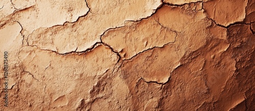 Textured cracked earth with a warm color palette and ample space for text overlay ideal for natural and organic themed designs.