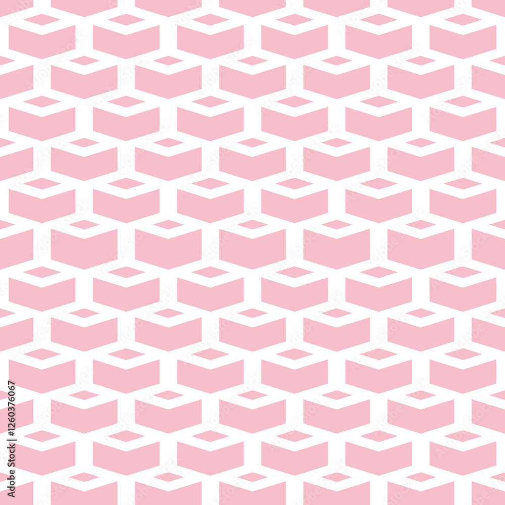 Delicate Pink Geometric Pattern with 3D Cube Effect Delicate Pink Geometric Pattern with 3D Cube Effect