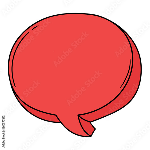 Hand drawn cartoon empty red speech bubble on white background. Free Download Hand drawn cartoon empty red speech bubble on white background. - GFXLoad