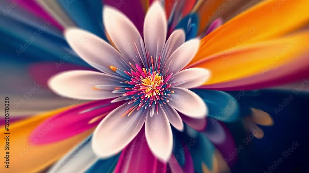 Colorful flower design created using vibrant hues and intricate details in a digital art style Colorful flower design created using vibrant hues and intricate details in a digital art style
